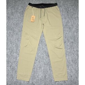 Duck Camp Airflow Windshell Joggers Pants Men L Olive Green Drawstring PocketNWT